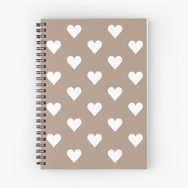 Item preview, Medium WHITE and WARM TAUPE Brown LOVE HEARTS designed and sold by RachelMacht.