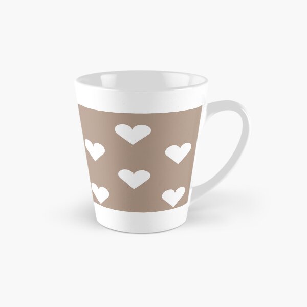 Item preview, Medium WHITE and WARM TAUPE Brown LOVE HEARTS designed and sold by RachelMacht.