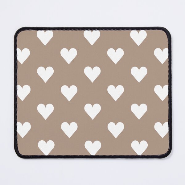 Item preview, Medium WHITE and WARM TAUPE Brown LOVE HEARTS designed and sold by RachelMacht.