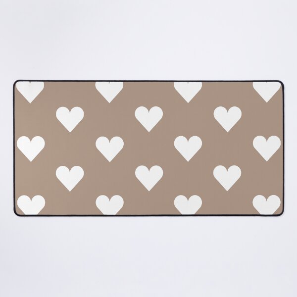 Item preview, Medium WHITE and WARM TAUPE Brown LOVE HEARTS designed and sold by RachelMacht.