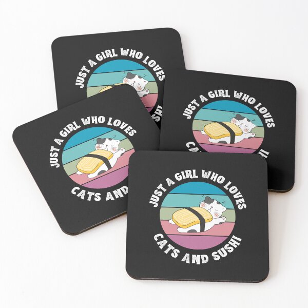 Item preview, Girl Who Loves Sushi And Cats Tamagoyaki Ramen Cat Pet Cute Japanese Foodie Funny Happy Sarcastic Spiritual Animal Birthday Gift designed and sold by EpsilonEridani.