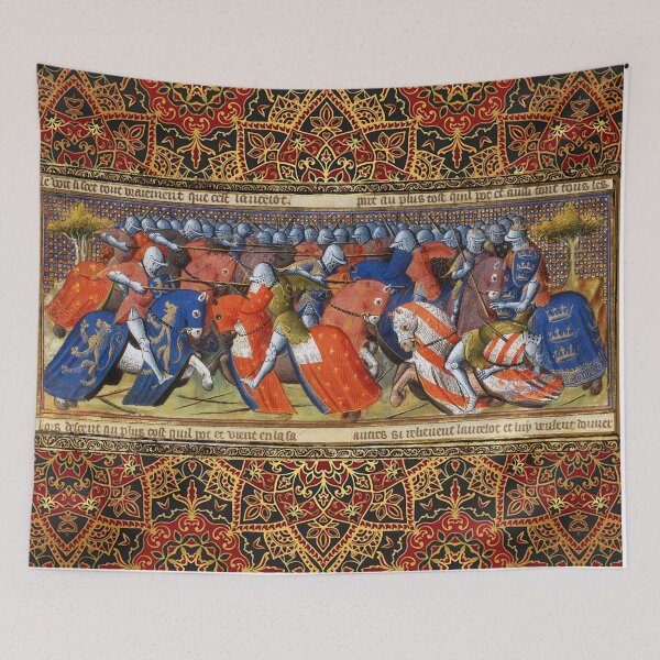 Artikelvorschau, LANCELOT VOM SEE IM TURNIER VON CAMELOT Artuslegenden Mittelalterliche Miniatur entworfen und verkauft von BulganLumini.