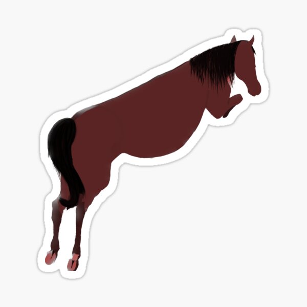 "Red Jumping Horse" Sticker for Sale by kat225shion Redbubble