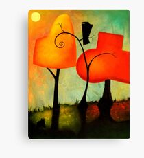 Crow & Autumn Trees Canvas Print
