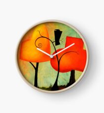 Crow & Autumn Trees Clock