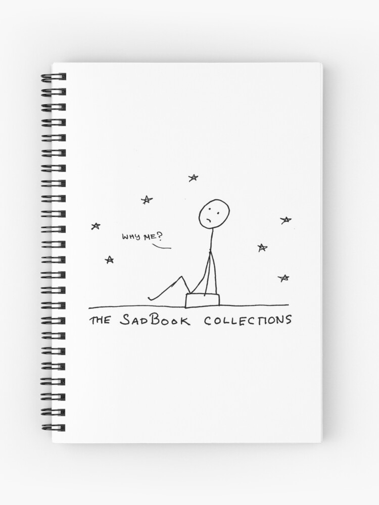 Thumbnail 1 of 3, Journal, "why me?" sad stick figure comic strip designed and sold by NoelleNotions.