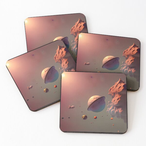 Item preview, Planets and Rocks in a Sky of Pink and Bright Sun Gift designed and sold by TMelonShop.