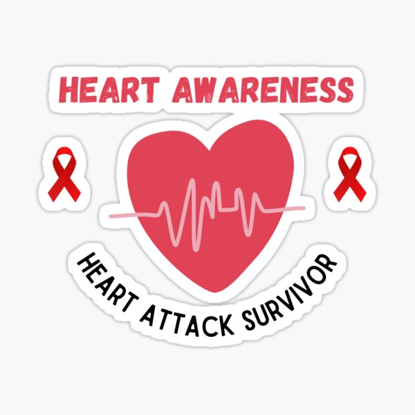 "Heart Awareness Heart Attack Survivor" Sticker for Sale by RobbRY