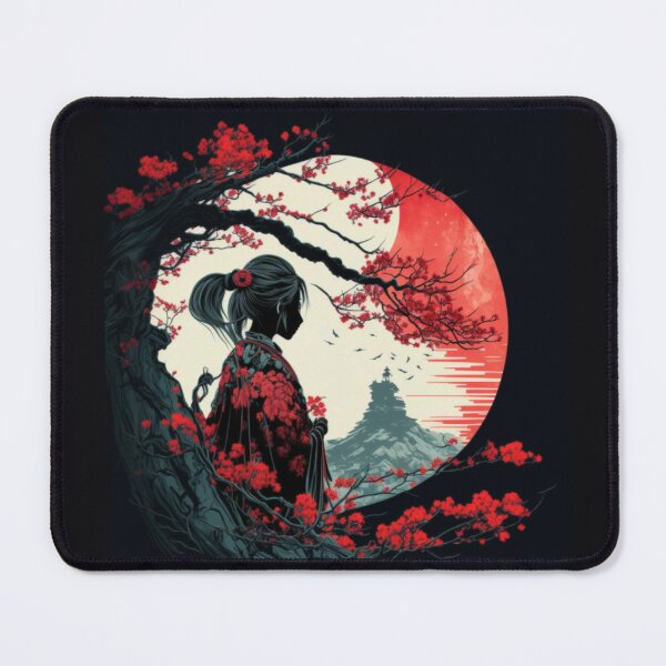 Japanese Samurai Girl Vintage Retro Sakura Cherry Blossom Tote Bag