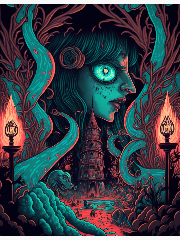 "Nightmarish Journey into the Unknown" Sticker for Sale by Artachio