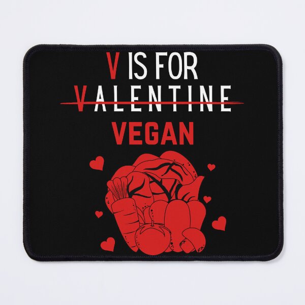 Item preview, V Is For Vegan Funny Valentines Day plants Gift for vegan and vegetables lovers designed and sold by Diferenty Shop ⭐⭐⭐⭐⭐.