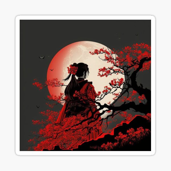Japanese Samurai Girl Vintage Retro Sakura Cherry Blossom Tote Bag