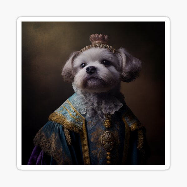 “Dog Puppy Royalty Costume - Dog Artworks” Sticker for Sale by