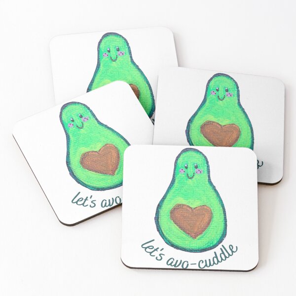 Item preview, let's avo-cudddle avocado valentine designed and sold by DaughertyDraws.