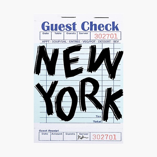 Item preview, new yorkkk - GUEST CHECK @NIKKISBLING_ designed and sold by nicolekap29.