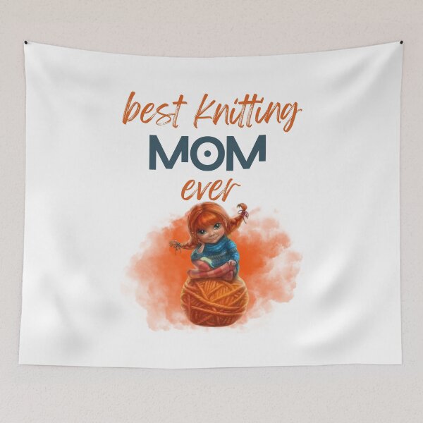 Aperçu de l'œuvre best knitting mom ever créée et vendue par AK-BOUTIQUE.