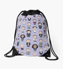 Repeating Sherlock and Friends Drawstring Bag