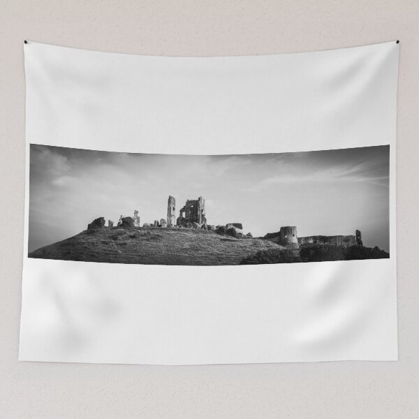 Item preview, England Panorama BW - Corfe Castle designed and sold by lesslinear.