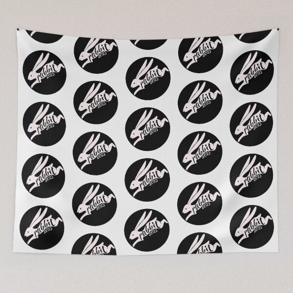 Item preview, Conejo blanco sobre un fondo negro designed and sold by tsipka.
