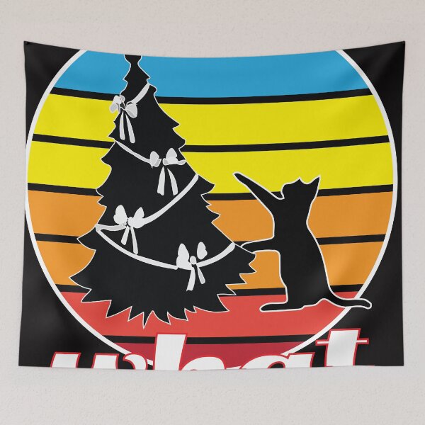 Item preview, Funny Black Cat Pushing Christmas Tree designed and sold by dsirs.