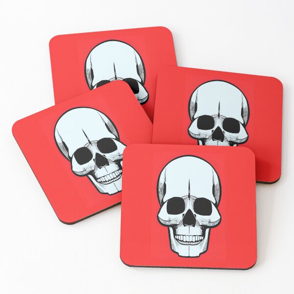Item preview, Black & Gray Skull Line-Art Style Red Background designed and sold by bigberzerk.
