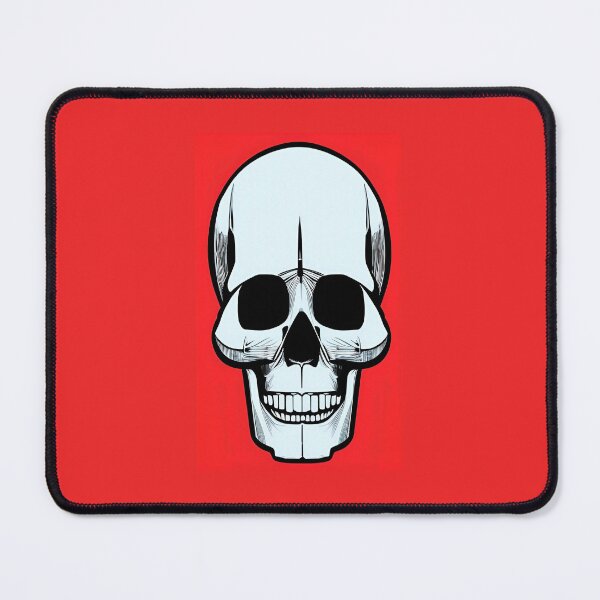 Item preview, Black & Gray Skull Line-Art Style Red Background designed and sold by bigberzerk.