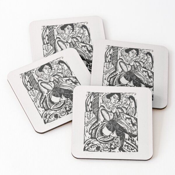 Item preview, Ernst Ludwig Kirchner Frau Schuh zuknöpfend  designed and sold by TeeARTHY.