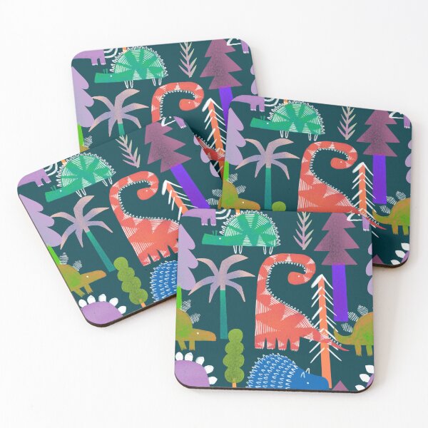 Item preview, Copy of Wild animalCute dinosaurs in the forest seamless pattern. Dino and trees on dark background. s in the forest seamless pattern. Deer, fox, bear, squirrel, rabbit in the trees. designed and sold by Vera Styles.
