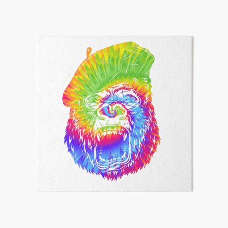 Rainbow Tie Dye Gorilla  Art Board Print for Sale by KiwiAs