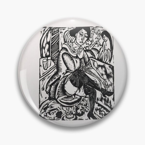 Item preview, Ernst Ludwig Kirchner Frau Schuh zuknöpfend (1912) designed and sold by TeeARTHY.