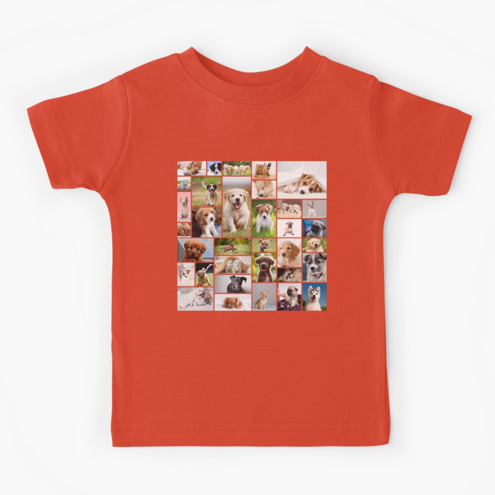 Cute Puppy Pattern Photo Collage Kids T-Shirt for Sale by sweetbelle