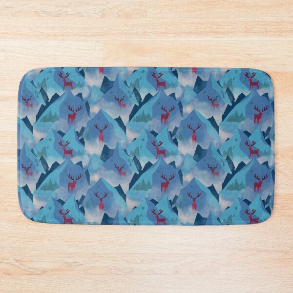 Item preview, Misty Mountain Reindeer in Viva Magenta and Blue Yonder designed and sold by katrinaroman.