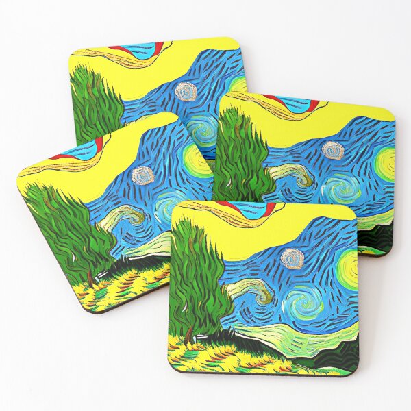 Item preview, Abstract landscape oil painting wall art, Van Gogh style, landscape prints, colorful, unique prints, landscape canvas wall art, landscape wall decor posters. designed and sold by JoelsCorner.