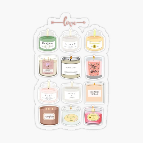 Candle  Sticker for Sale by floresmarcella