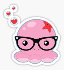 Cute Octopus Nerd Sticker