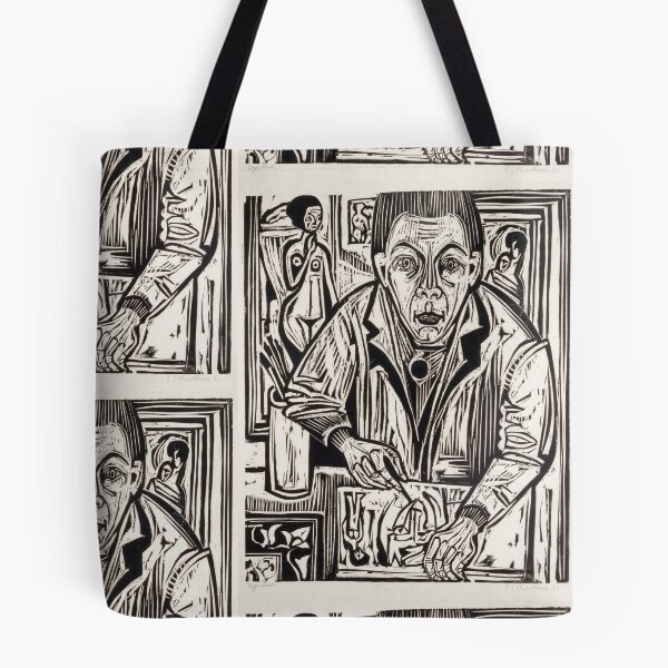 Artikelvorschau, Ernst Ludwig Kirchner Selbstbildnis, holzschneidend entworfen und verkauft von TeeARTHY.