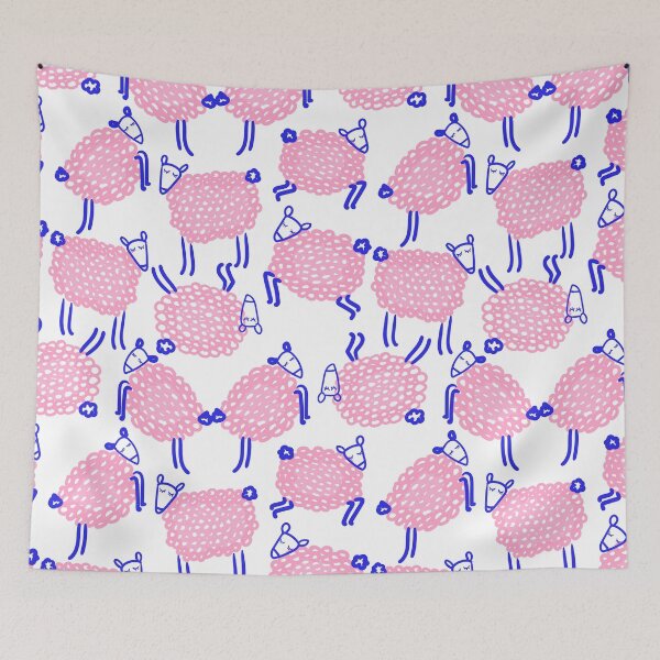 Item preview, Pink cute sheep pattern designed and sold by Vera Styles.