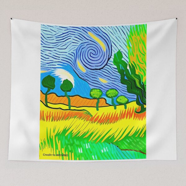 Item preview, Abstract landscape oil painting wall art, Van Gogh style, prints, colorful, unique,  prints, canvas, posters. designed and sold by JoelsCorner.