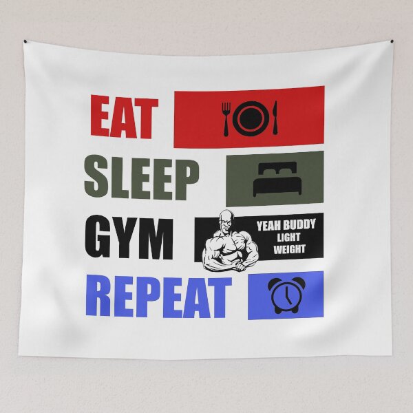 Item preview, Eat sleep gym repeat designed and sold by Gym Designs.