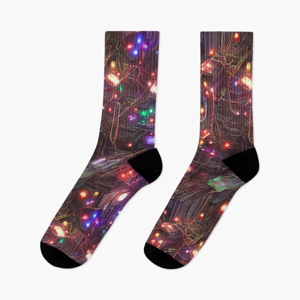 Item preview, Cyberpunk Christmas lights - Seamless Pattern designed and sold by Chubuter.