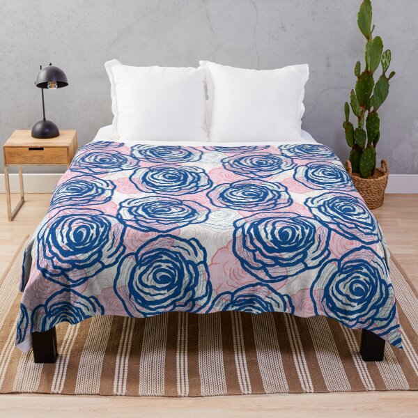 Artikelvorschau, Blaues und rosa elegantes Rosenmuster. entworfen und verkauft von Vera Styles.