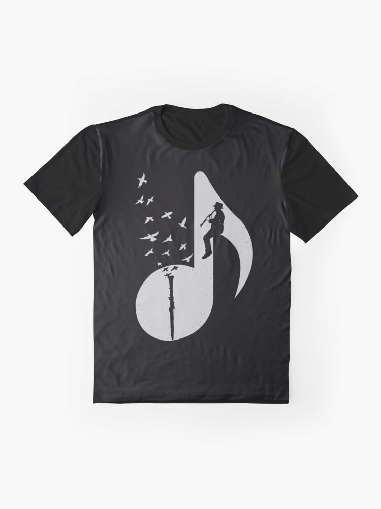 Alternate view of Musical Note - Clarinet Graphic T-Shirt