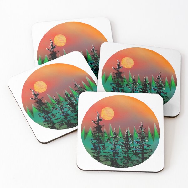 Item preview, Abstract full moon forest sunset  designed and sold by DaveDanchuk.