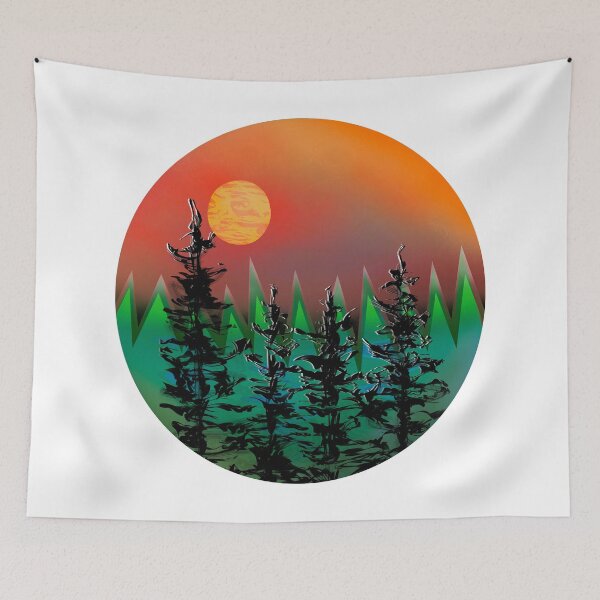 Item preview, Abstract full moon forest sunset  designed and sold by DaveDanchuk.