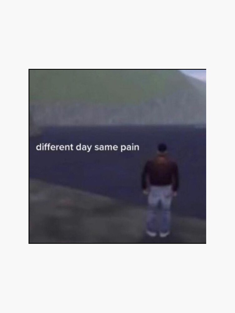 "Different Day same pain meme" Sticker for Sale by VirusMinus Redbubble