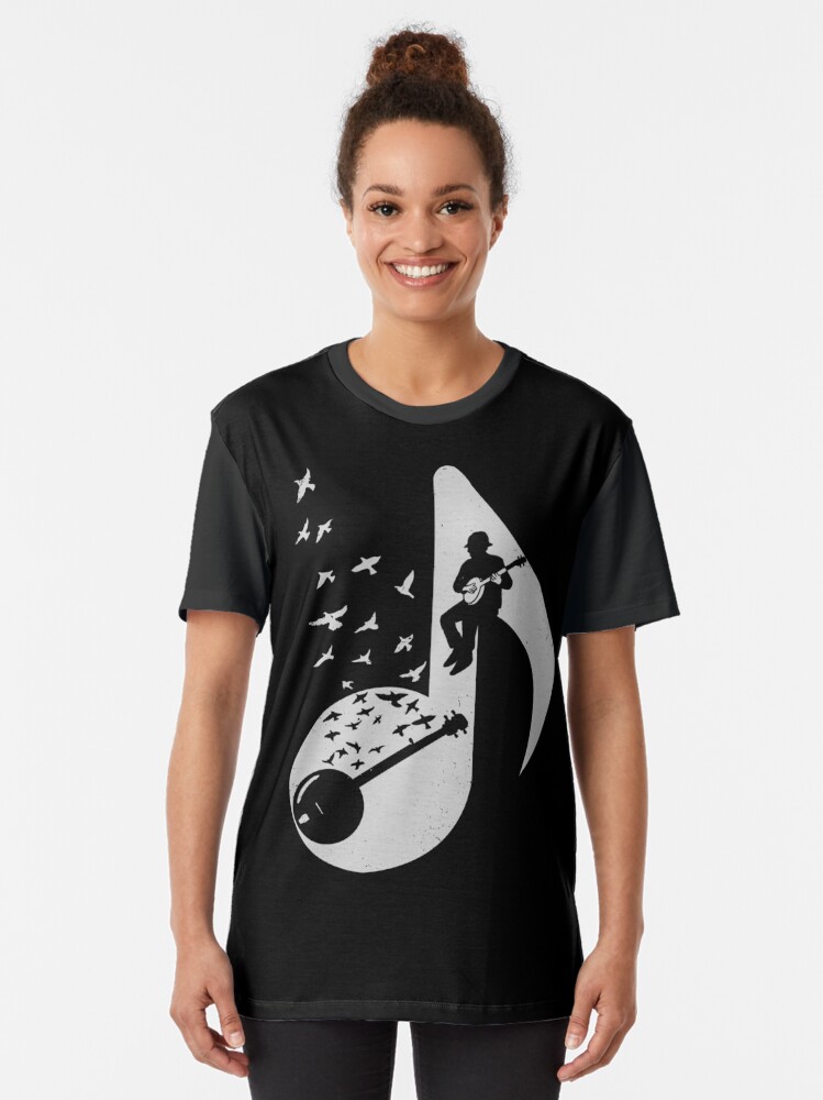 Alternate view of Musical Note - Banjo Graphic T-Shirt