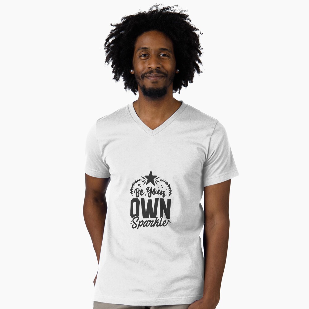 Be Your Own Sparkle V-Neck T-Shirt - programmer humor design by HackerLooks