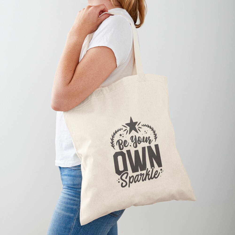 Be Your Own Sparkle Cotton Tote Bag - programmer humor design by HackerLooks