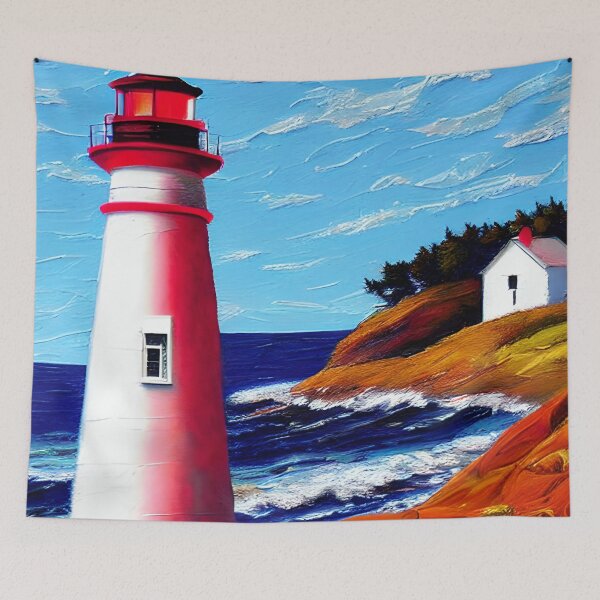 Item preview, Lighthouse Art, Impasto Art, California Lighthouse Art designed and sold by viewgraphics.