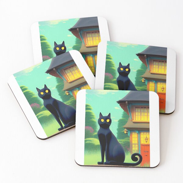 Aperçu de l'œuvre Black Cat T-shirt classique 2023 créée et vendue par SociableAnimals.